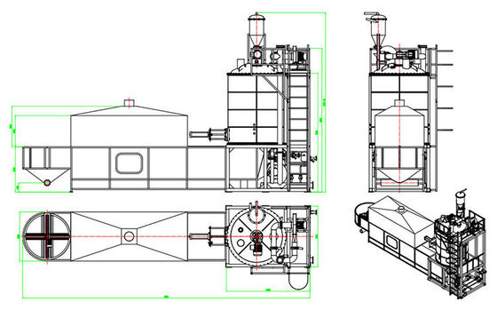 Automatique bleu / vert EPS EPU mousseuse pré-expansionneuse machine extrusole de Chine avec lit sec fluidzed